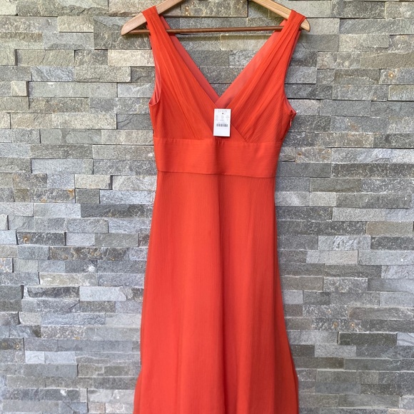 J. Crew Dresses & Skirts - NWT J.Crew Orange Silk Sophia Dress 4